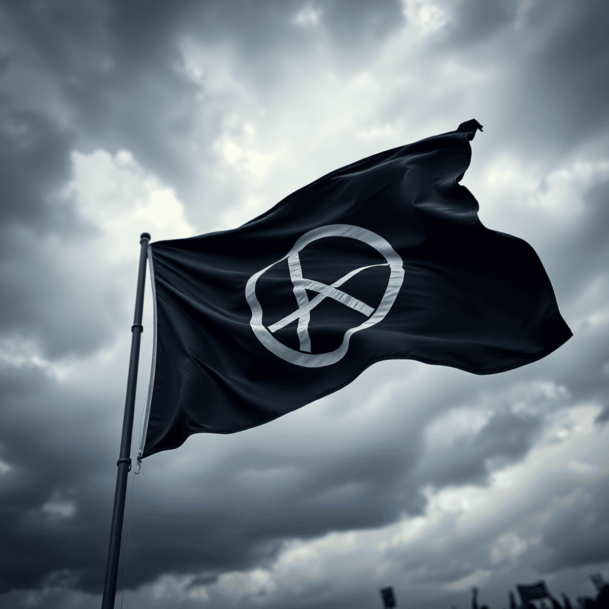rebel flagsClose-up of a black anarchist flag